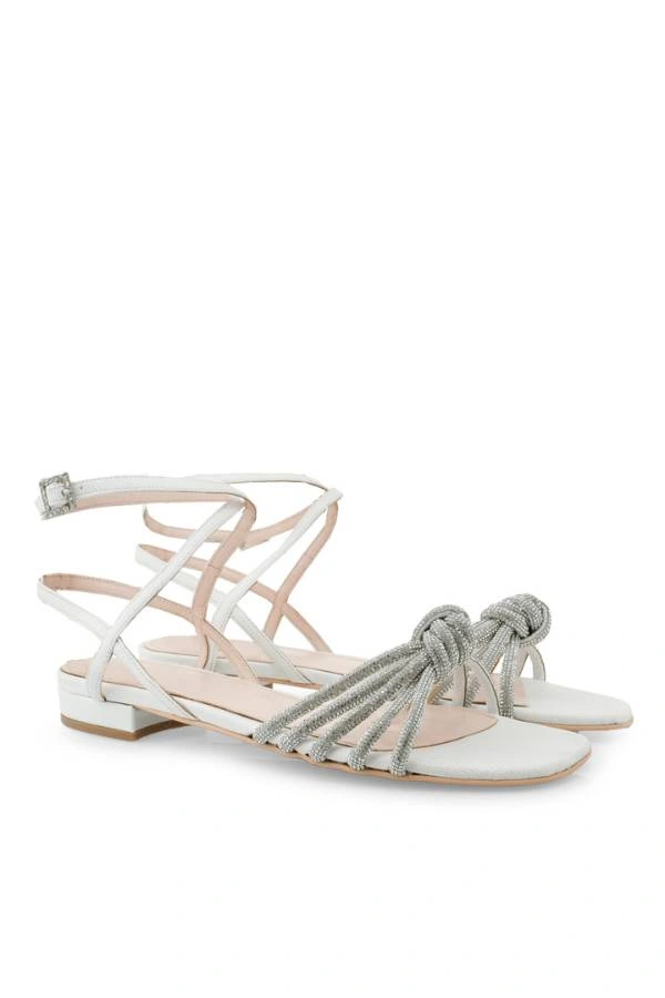 Νυφικά Πέδιλα Tsakiris Mallas Flat Λευκό Bridal