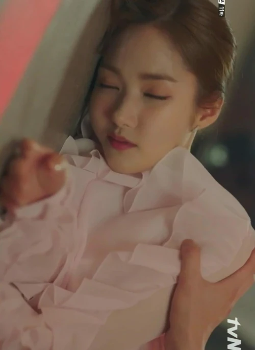 Pink Ruffled V-Neck Blouse  | Kim Mi So - What’s Wrong With Secretary Kim