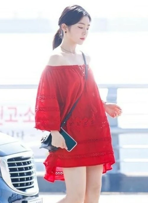 Red Dress With Lace | Irene – Red Velvet