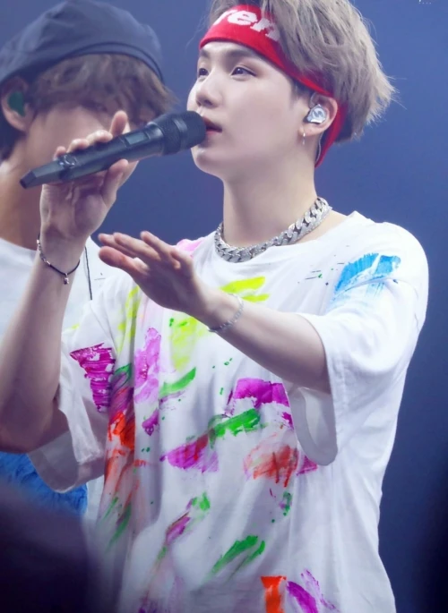 White Suga Own Design Graffiti T-Shirt | Suga – BTS