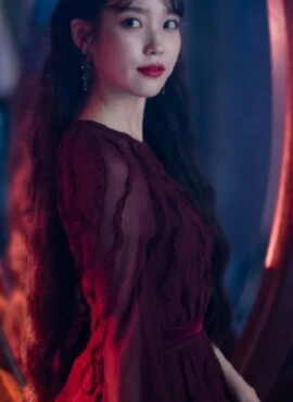 Wine Red Chiffon Dress | IU – Hotel Del Luna