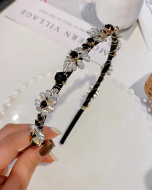 White And Black Rhinestone Fairy Headband  | IU - Hotel Del Luna