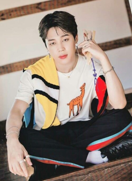 White Deer Printed T-Shirt | Jimin – BTS