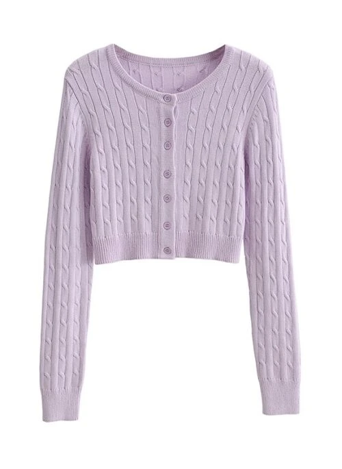 Lilac Knitted Cardigan | Yeri – Red Velvet