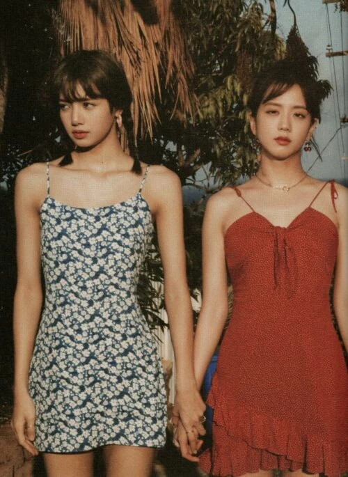 Blue Floral Sling Dress | Lisa – BlackPink