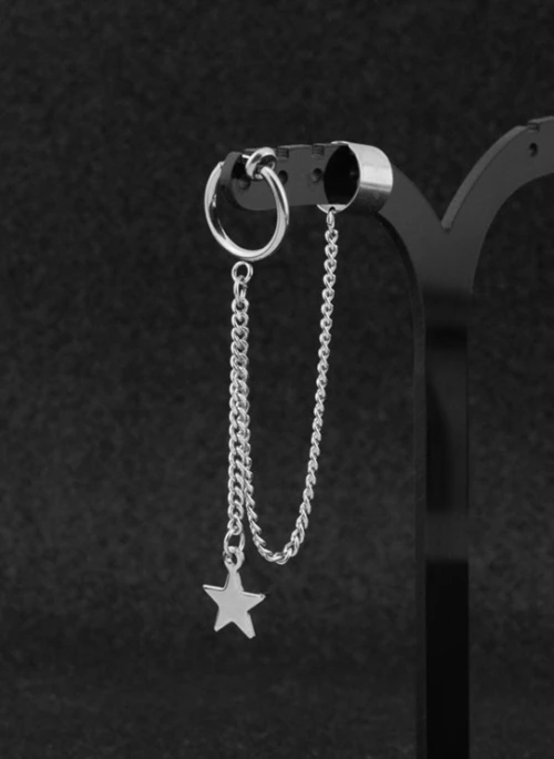 Silver Star Chain Earring | J-Hope – BTS