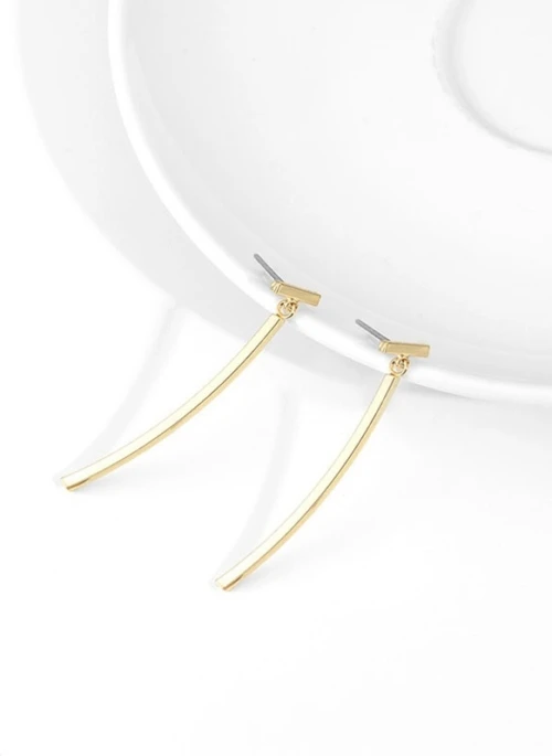 Gold T-Bar Drop Earrings | Shim Su Ryeon – Penthouse