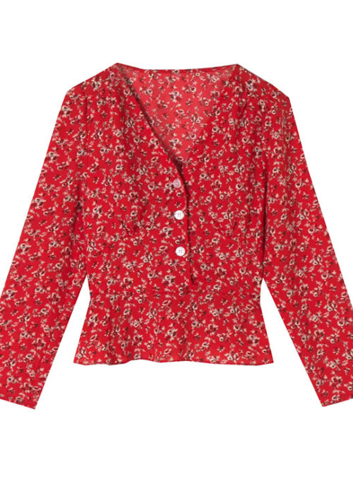 Red Floral Blouse | Joy – Red Velvet