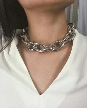 Silver Chunky Chain Necklace | Jaemin - NCT