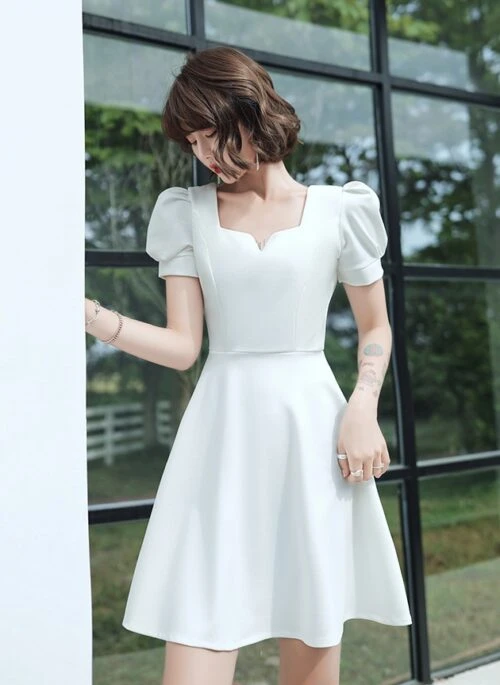 White Puff Sleeve Mini Dress | Yeji – ITZY