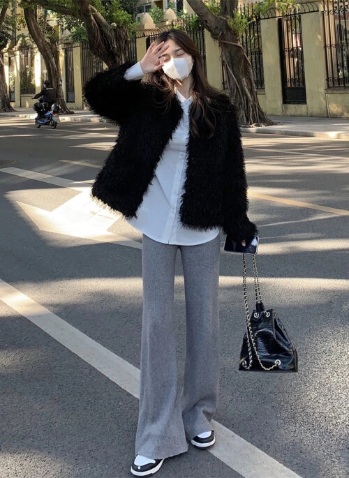 Black Fluffy Jacket | Jennie – BlackPink