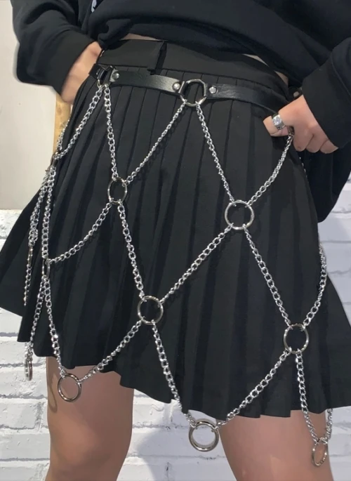 Silver Chain Half Skirt Belt | Aisha – Everglow