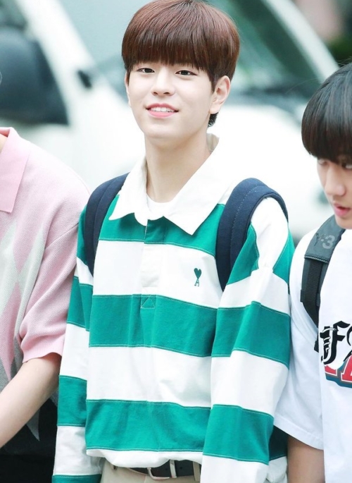 Green Retro Stripe Long Sleeve Polo Shirt | Seungmin – Stray Kids