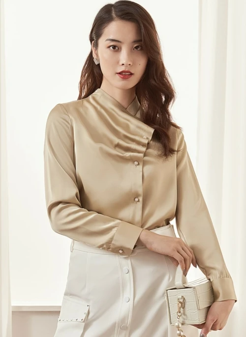 Beige Scallop Collar Blouse | Oh Yoon Hee – Penthouse