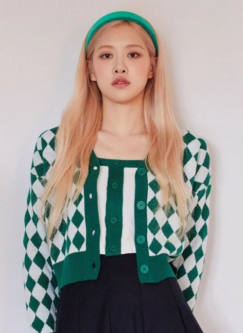 Green Diamond Checkered Pattern Cardigan | Rose – BlackPink