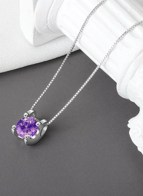 Lilac Rhinestone Necklace | Suga - BTS