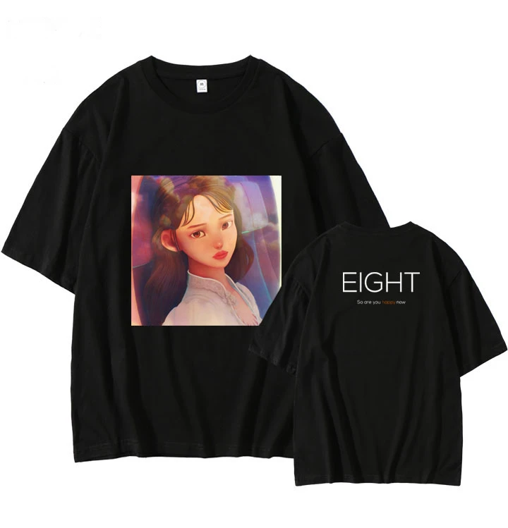 Black “Eight” Album Cover Printed T-Shirt | IU - Fashion Chingu