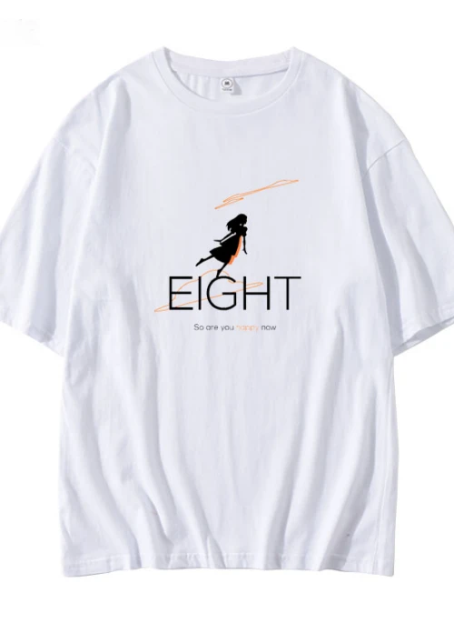 White “Eight” Flying Girl T-Shirt | IU