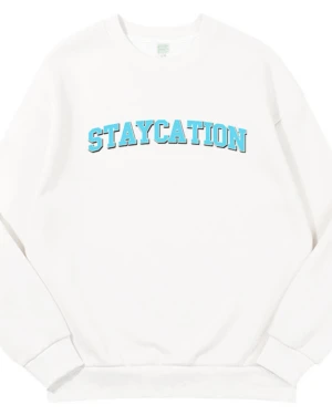 White "Staycation" Sweatshirt | Suga - BTS