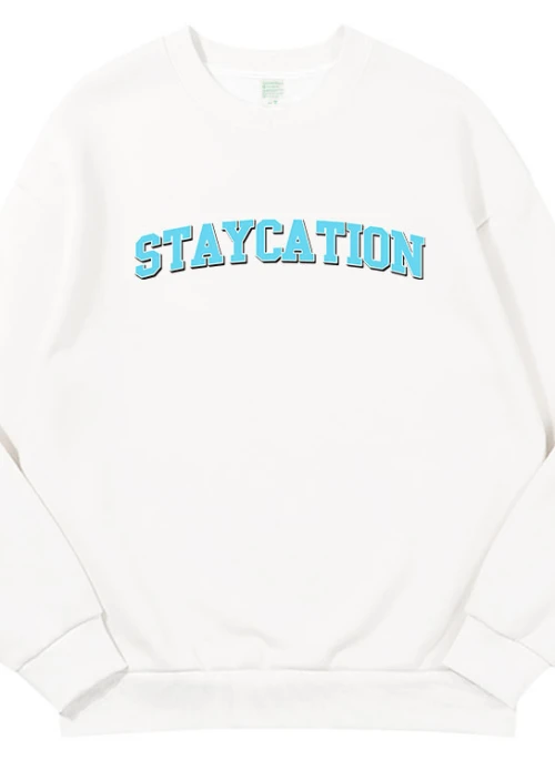 White “Staycation” Sweatshirt | Suga – BTS