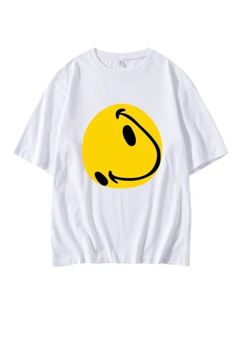 White Distorted Smiley T-Shirt | Yunhyeong – iKON