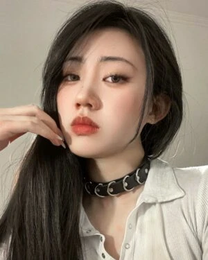 Black Grunge Choker Necklace With Loops | Jinsoul - Loona