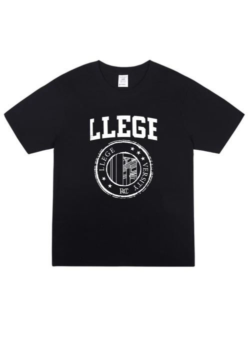 Black “LLEGE” Logo Print T-Shirt | Moonbyul – Mamamoo