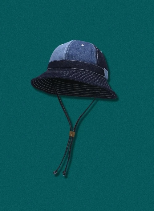 Blue Denim Patchwork Bucket Hat | Kai – EXO