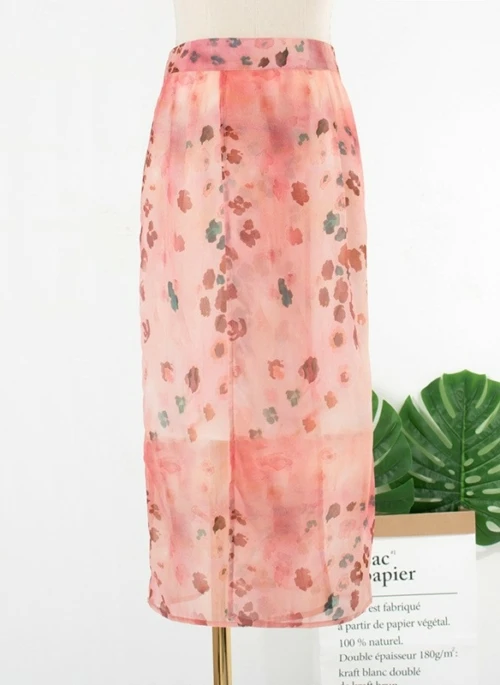 Pink Chiffon Floral Skirt | Yoon Se Ri – Crashlanding On You