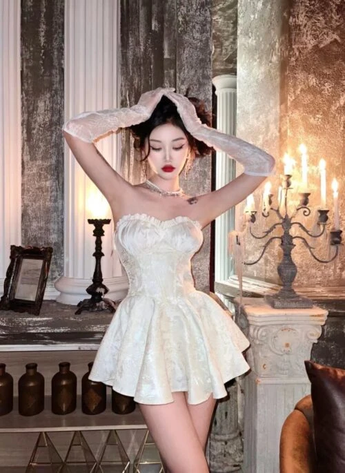 White Corset Tube Mini Dress | Miyeon – (G)I-DLE