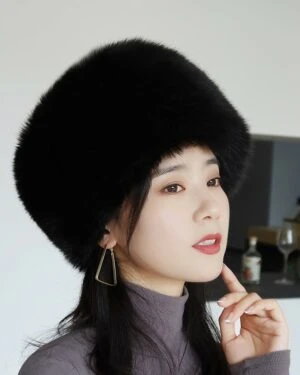 Black Fluffy Winter Hat | Chaeyoung - Twice