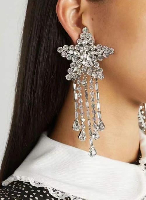 Silver Dangling Star Earrings | Haerin - NewJeans