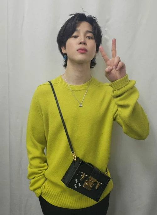 Yellow Plain Round Neck Sweater | Jimin – BTS