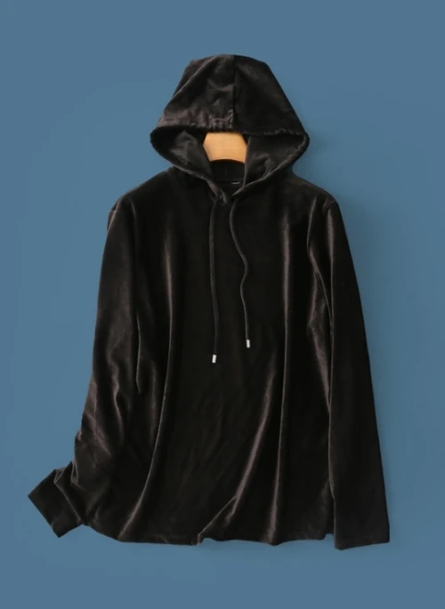 Black Velvet Oversized Hoodie | Giselle – Aespa