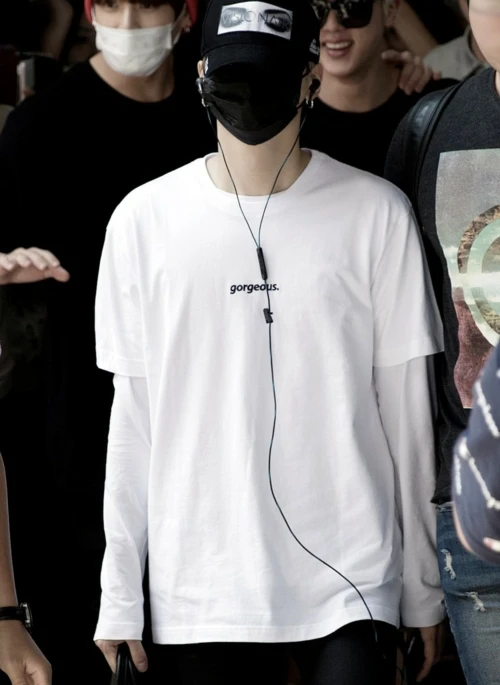 White Gorgeous Print T-Shirt | Suga - BTS