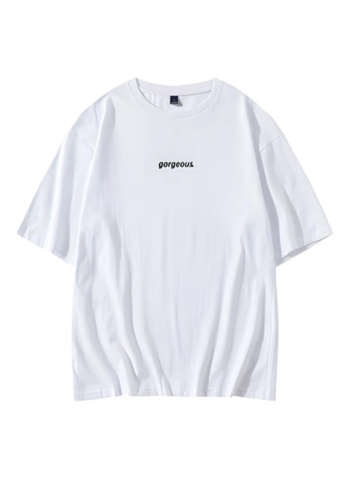 White Gorgeous Print T-Shirt | Suga - BTS