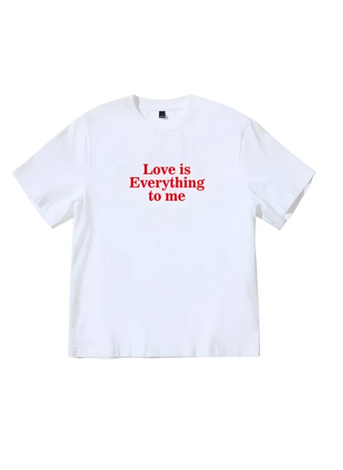 White ‘Love Is Everything To Me’ Print T-Shirt | Felix – Stray Kids