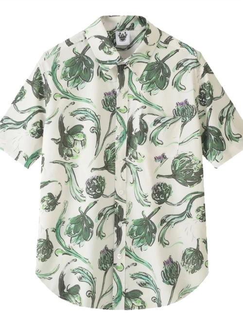 White Floral Button Up Shirt | Taehyung – BTS