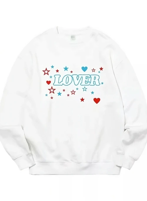 White Lover Print Sweatshirt | Suho – EXO