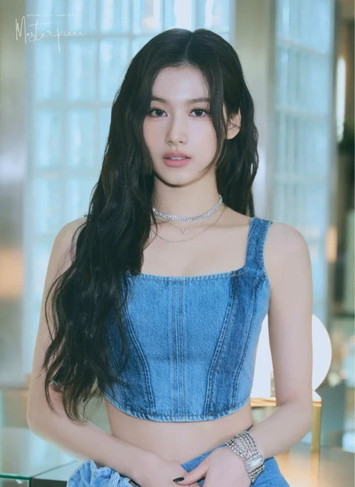 Blue Denim Corset-Style Crop Top | Sana – Twice