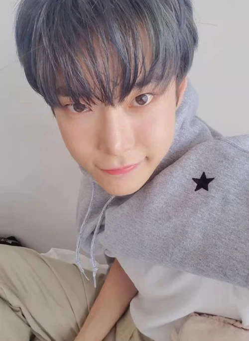 Grey Shoulder Stars Hoodie | Doyoung – NCT