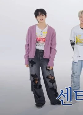 Black Washed Tattered Denim Jeans | Yeonjun – TXT