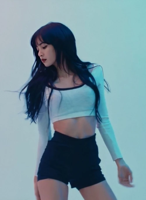 White Low-Neck Long Sleeve Crop Top | Lisa – BlackPink