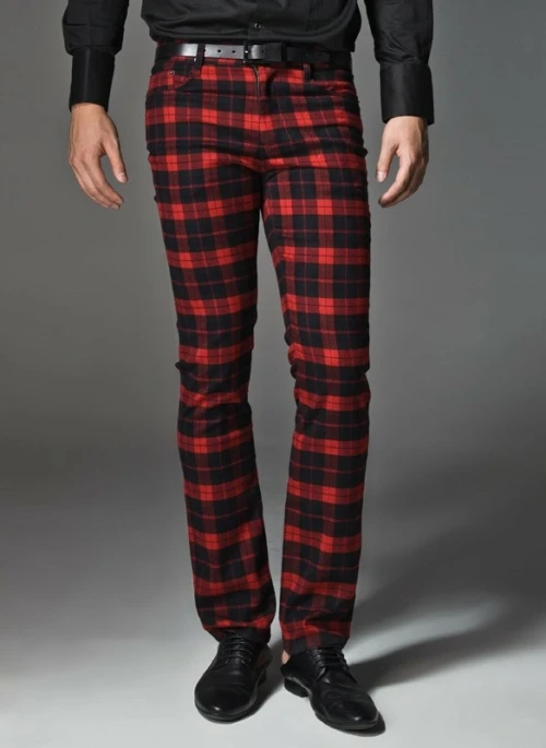 Red Plaid Retro Pants | LeeKnow – Stray Kids