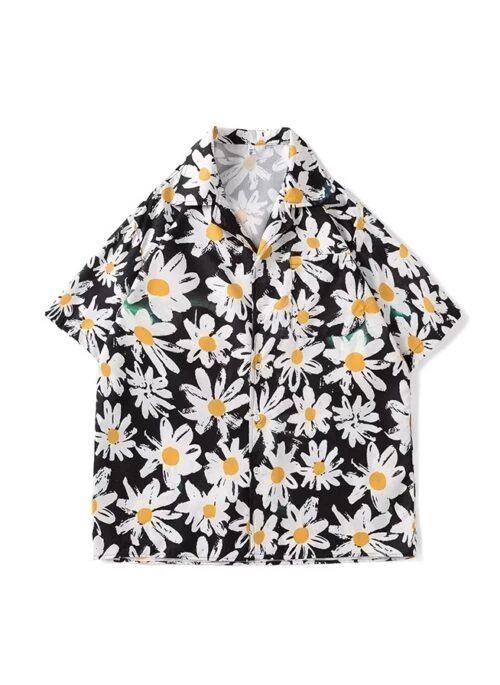 Black Daisy Pattern Shirt | Doyoung – Treasure