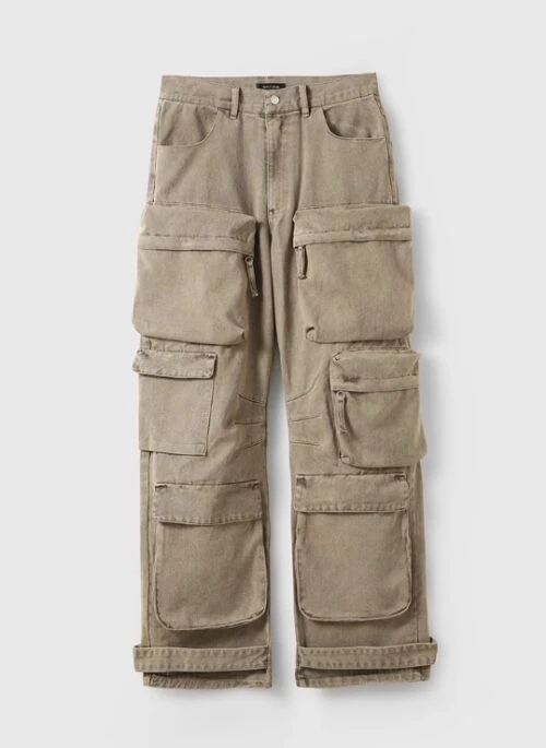 Brown Multi-Pocket Cargo Jeans | Doyoung – Treasure