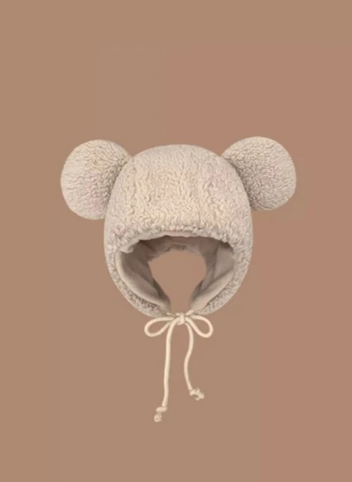 Beige Bear Ears Plush Winter Hat | Chiquita – BabyMonster