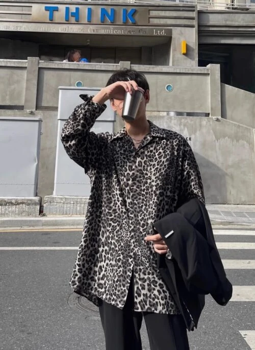 Grey Leopard Pattern Shirt | Jeong Gu Won – My Demon