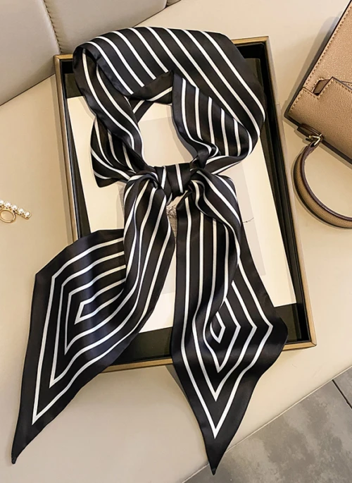 Black Stripes Silk Scarf | Hong Hae In – Queen Of Tears