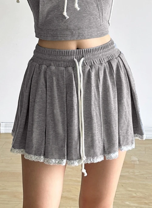 Grey Cotton Pleated Skirt | Jennie – BlackPink